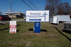 Hempfield Church of Christ monument signs in Indiana, PA