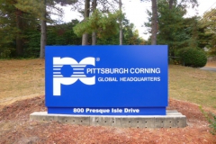 Monument signs in Pittsburgh for Pittsburgh Corning