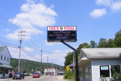 Foxs Ridgeway pylon signs with outdoor LED sign in Uniontown