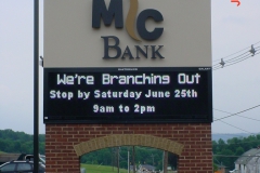 Pylon signs in Indiana, PA for McBank