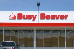 Sign installation in Uniontown for BusyBeaver