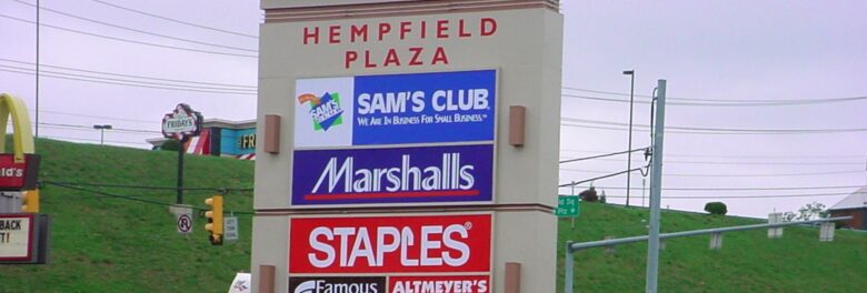 Sam's Club, Marshalls and Staples Outdoor Signs in Pittsburgh, Monroeville, Uniontown, Indiana, PA, and Surrounding Areas